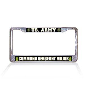 United States Army Command Sergeant Major Metal License Plate Frame